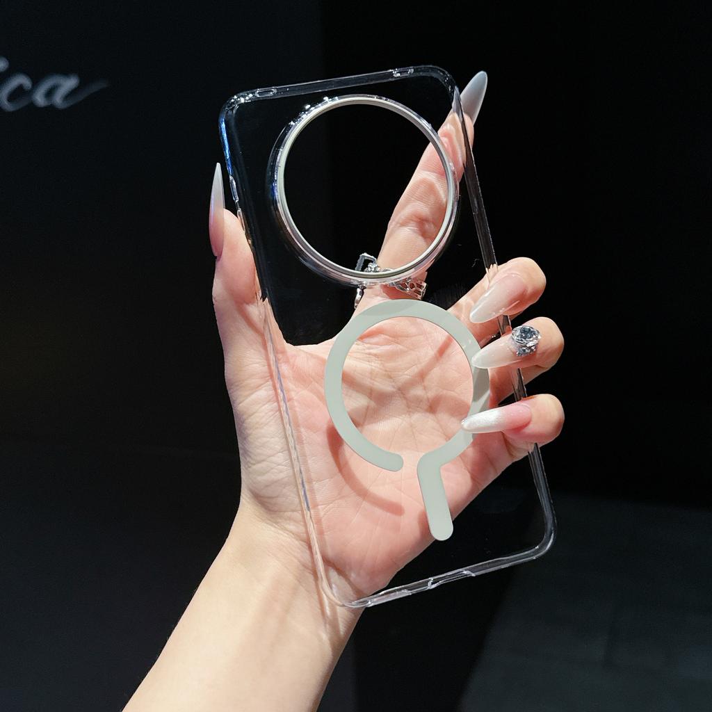 Applicable to Huawei Mate70Pro high-transparency mobile phone case P70ultra question mark strong magnetic suction Honor 300 protective case