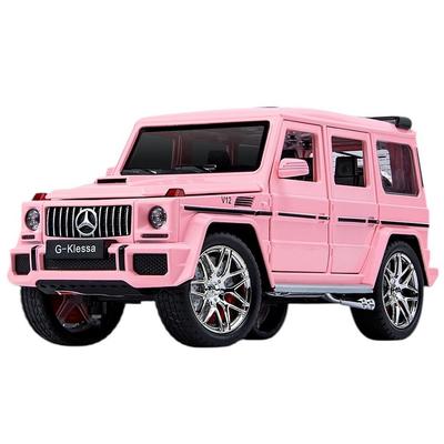 1:Coche de Juguete Modelo Mercedes-Benz G-Wagen AMG G63 de Fundición a Presión Escala 1:24 con Mecanismo de Retorno, Rosa