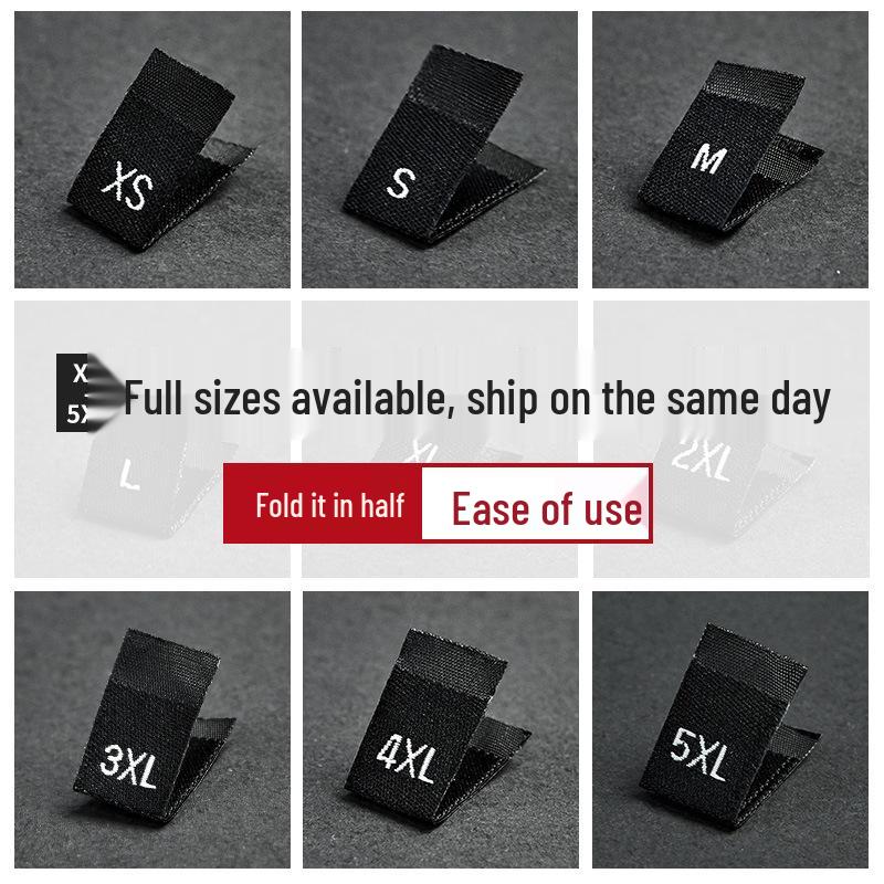 Ready Stock Size and Neck Fabric Labels - High-Density Woven Clothing Labels for Order
