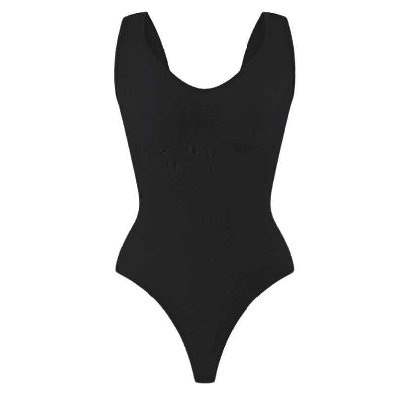 Nahtloser Damen-Jumpsuit mit Kreuzrücken und Tanga: Modisch, Hohe Elastizität, Formt Taille & Bauch, Atmungsaktiv, Hautfreundlich.
