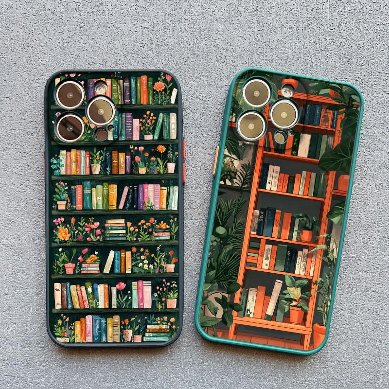 Phone Case for iPhone 17 14 Pro Max 13 12 11 Pro Max Mini 16 15 Pro Max 14 Plus XR XS X Cover Shell Bookshelf Small Flower Pot
