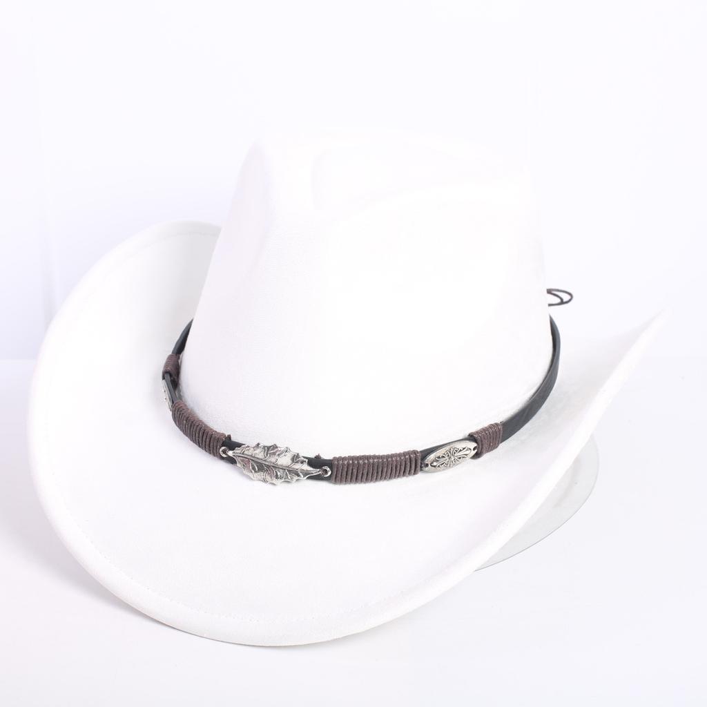 Popular European and American classic suede western cowboy hat men's and women's fashion LO style peach heart cowboy hat