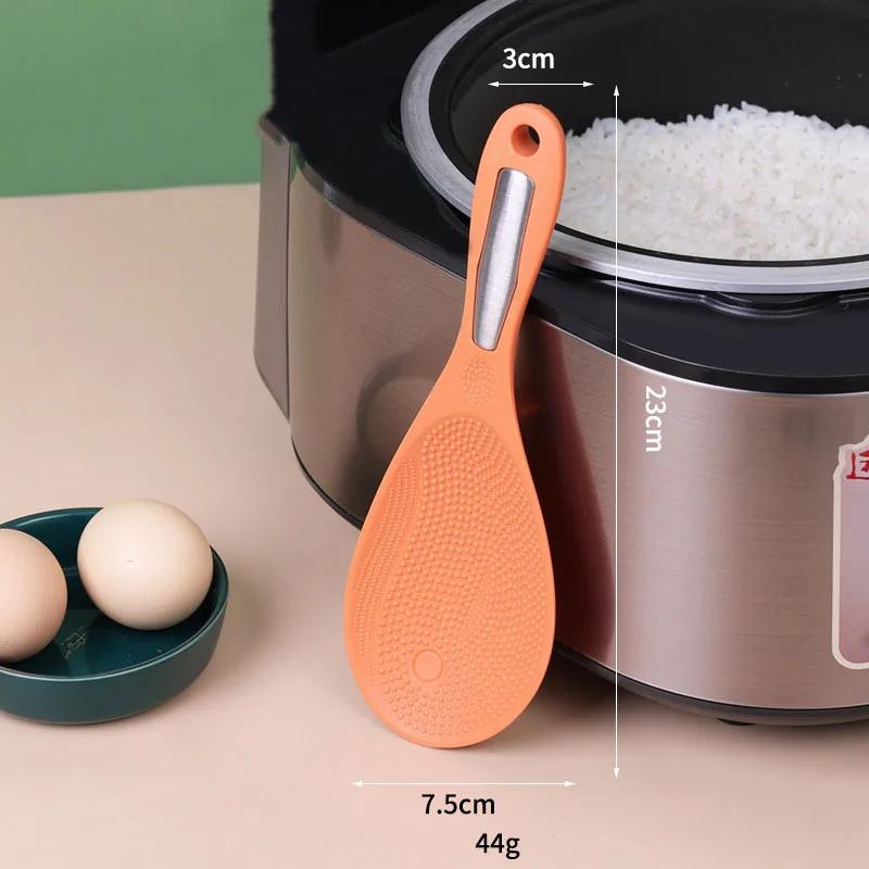 PP Materiál Lžíce na rýži Nepřilnavá rýže Vysoká teplota Nerezová rukojeť Lžíce na rýži Domácí Kuchyňské doplňky