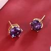 Fashion simple six-claw round purple earrings for women