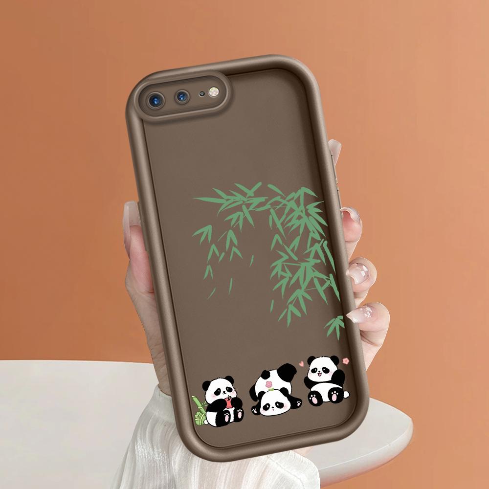 Niedliche Panda-Bambus-Handyhülle für iPhone Samsung Galaxy Xiaomi Redmi POCO HUAWEI Honor Stoßfestes, weiches, flexibles Gummi-Cover