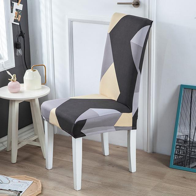 1 2 4 6pcs Print Chair Protector Spandex Chair Covers For Wedding Dining Room Office Use Banquet Housse De Chaise Seat Cover