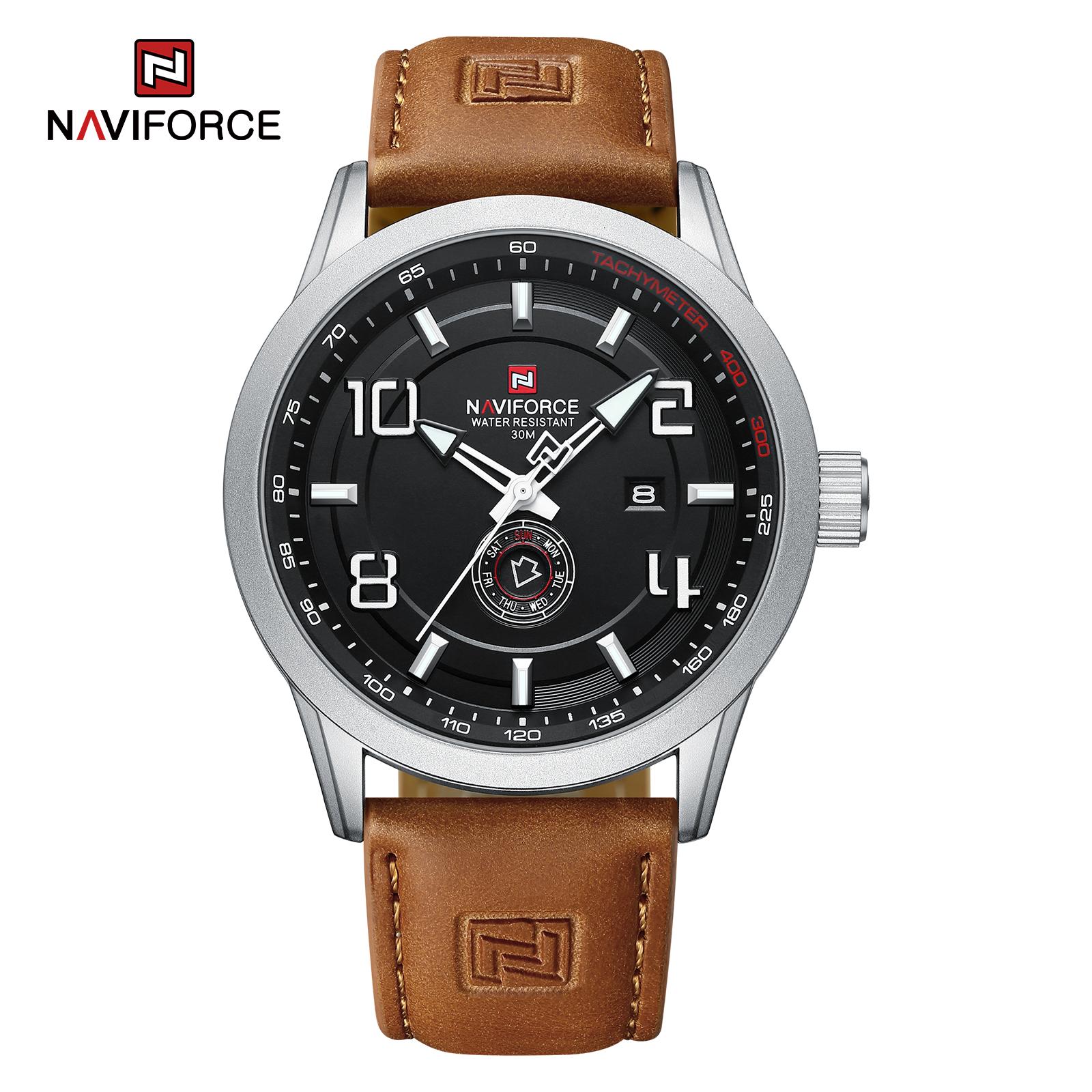 NAVIFORCE 9229 Trendy Fashion High End Durable Hot Selling Factory Price Best Price Men Quartz Watches Genuine Leather Band