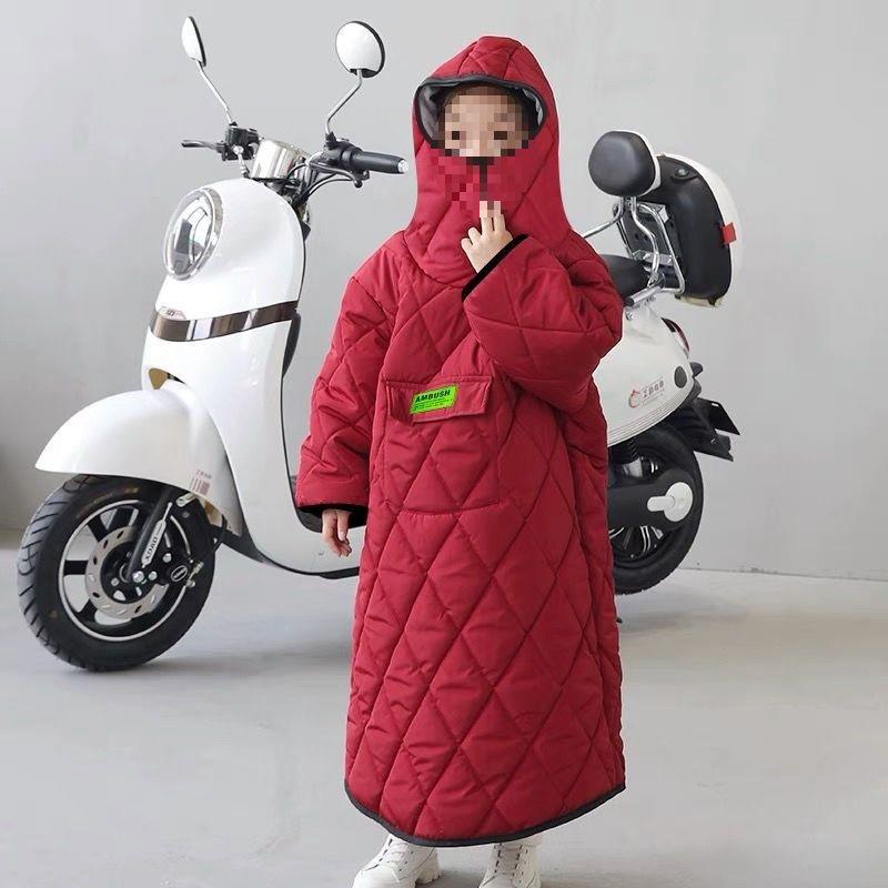 Winddichte Winter Fleece-Gevoerde Motorfiets Achterzittinghoes voor Kinderen