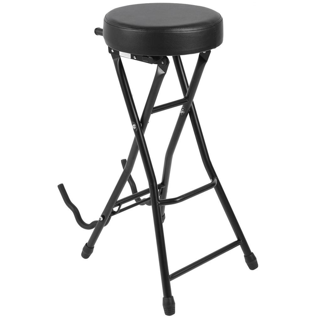 Skládací kytarová stolička 29,1 palce výška Kytarová židle Sedák s polstrovaným polštářem Vestavěný stojan