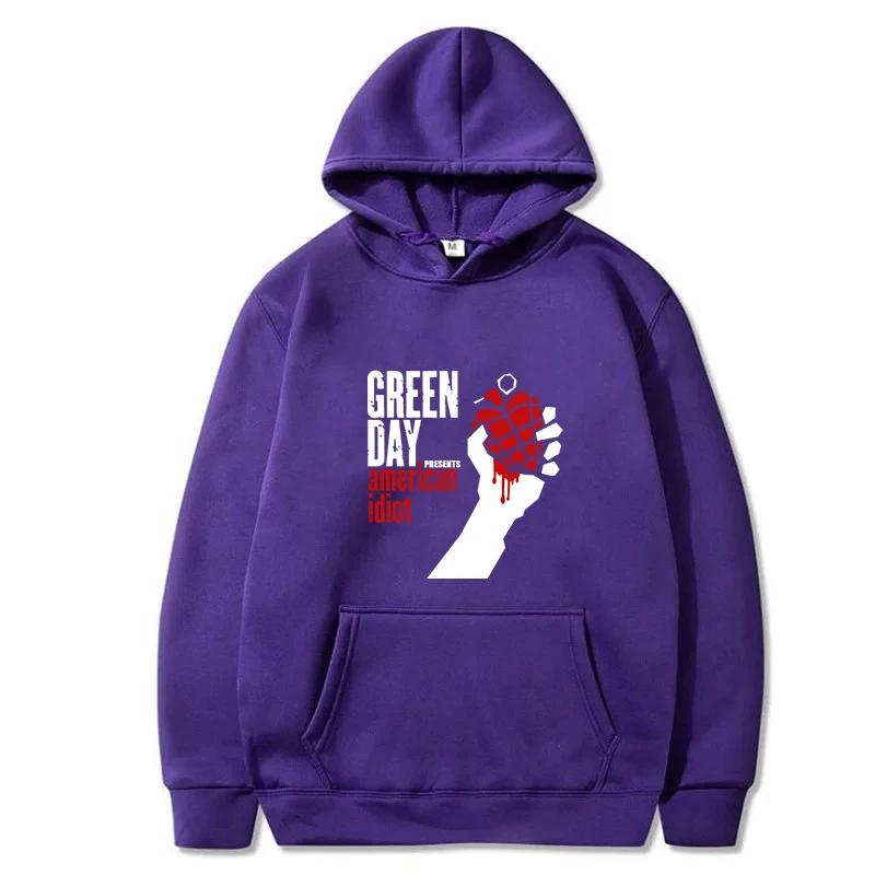 Ny Herr Huvtröja GREEN DAY Tryckta Toppar Rund Hals För Dammode Casual Mjuk Pullovertröja Lös Herr Bekväma Huvtröjor
