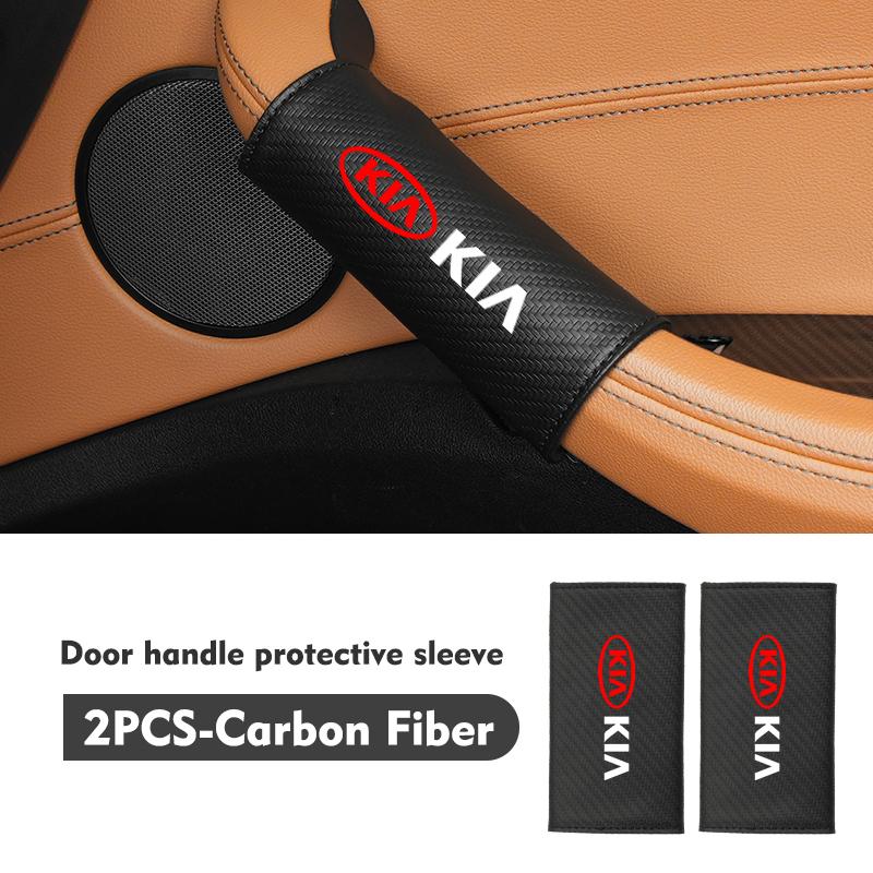 For KIA Car Door Handle Leather Auto Protective Case Cover Sportage Rio Ceed Niro Soul Stonic Picanto Proceed