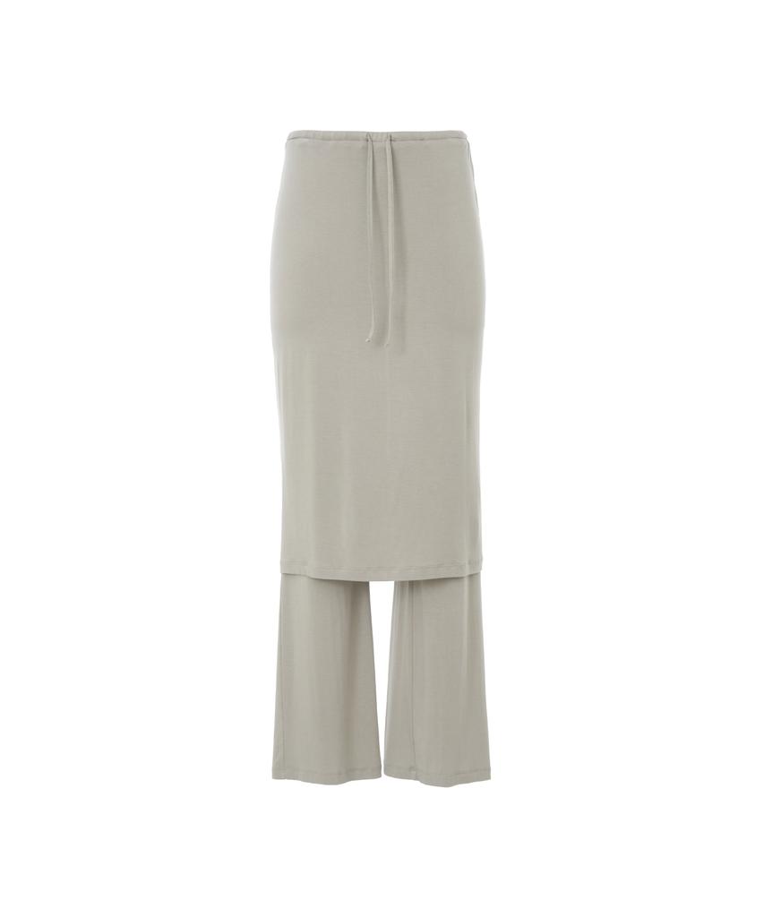 Peulaengkeulli Smooth Long Skirt Pants, Beige