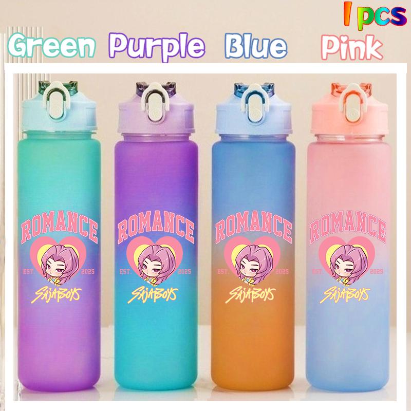 750ML KPop Demon Hunters HUNTR/X Rumi Mira Zoey Jinu Colore Degradé Tazza Acqua Bambino Borraccia con Cannuccia Saja Ragazzi Tigre Regalo