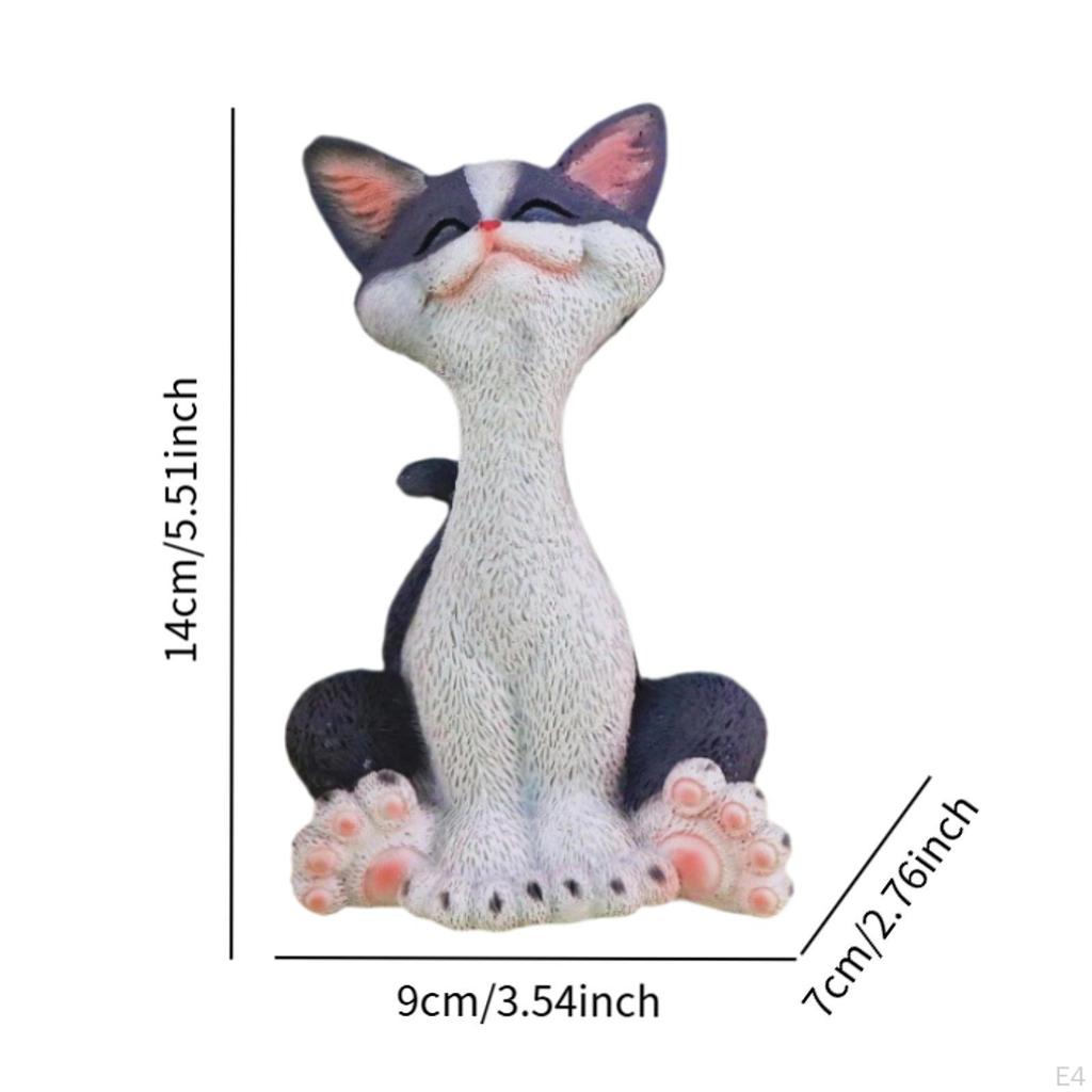 Cat Figurine Crafts Tabletop Centerpiece Lucky Ornaments for Restaurant Bedroom