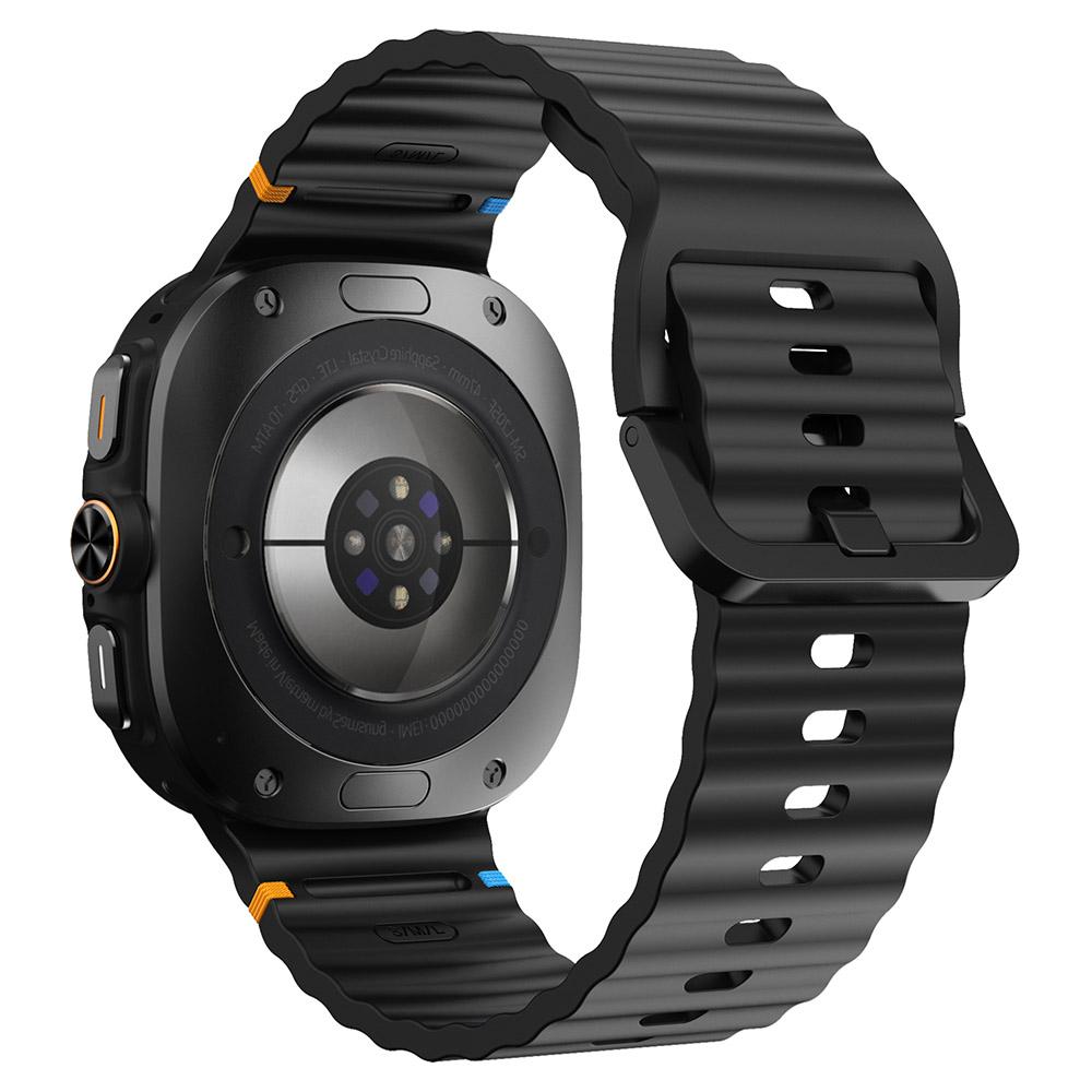 For Samsung Galaxy Watch Ultra 47mm Silicone Watch Strap Wave Stitching Wrist Band