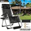 Durable Plastic Zero-Gravity Chair Cup Holder - Clamp-On Tray with Phone Slot for Beach Lounge Chairs, No Power Required