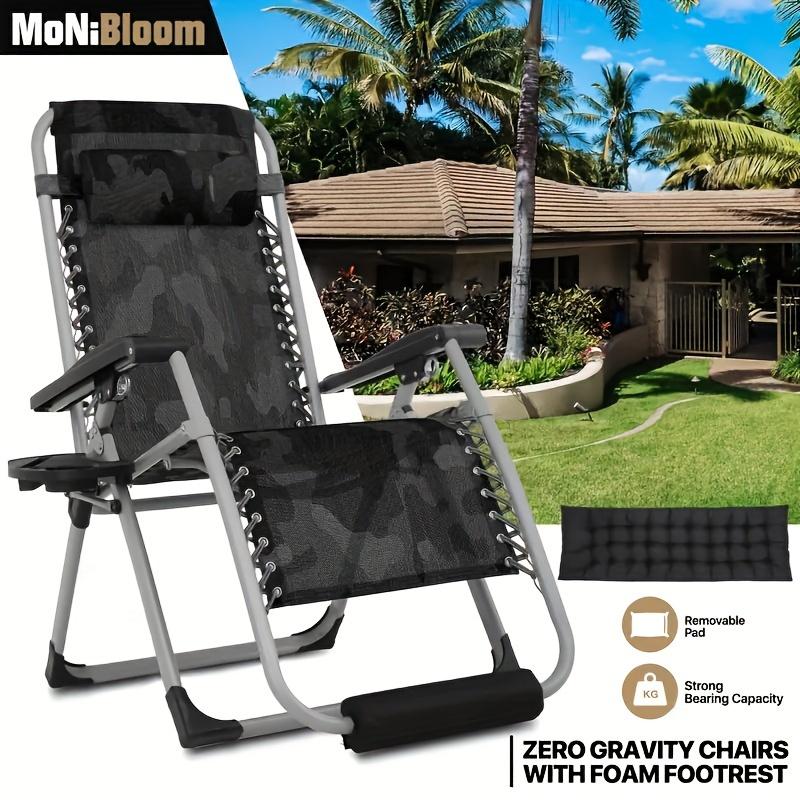 Durable Plastic Zero-Gravity Chair Cup Holder - Clamp-On Tray with Phone Slot for Beach Lounge Chairs, No Power Required