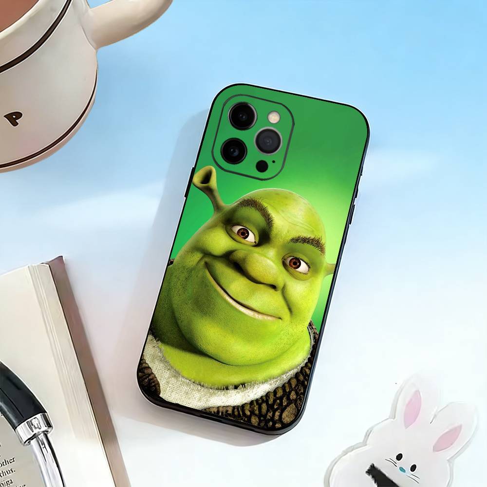Cute S-Shrek Phone Case For iPhone 17, 16,15,14,13,12,11 Plus,Pro Max, Others Soft Black Cover