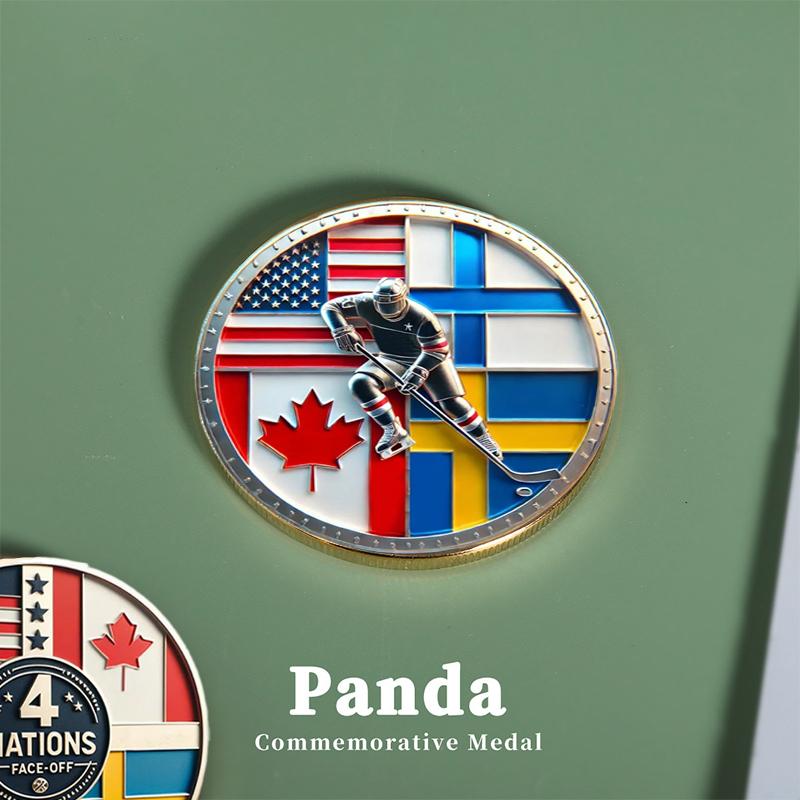 

Памятная монета «Хоккей Четырех наций» Символ хоккейной славы Мотивационные монеты Монета для кармана для поклонников хоккея Подарок