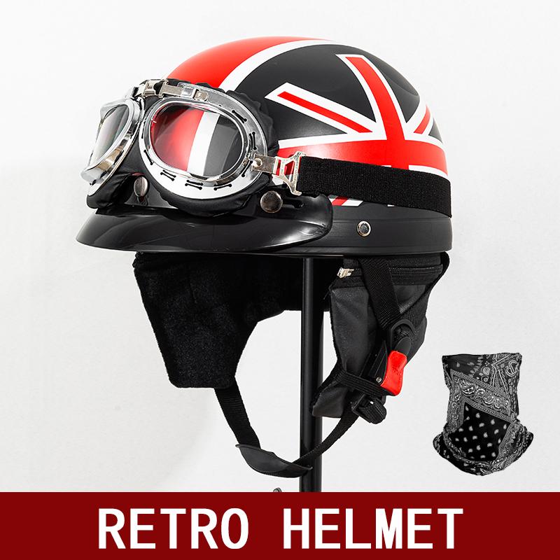 Motorcycle Riding Retro Helmet Half Helmet Motorcycle Helmet Four Seasons Usually Summer and Winter Bike Safety Hat.