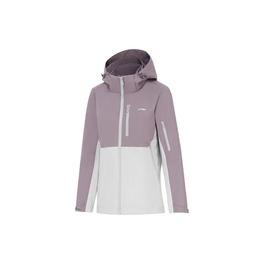 Li-Ning Contrast Hooded 3-In-1 Sports Jacket Women Jacket Logan-Purple AWBT014-2
