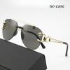 High-end, Stylish Unframed Double-beam Anti-glare Sunglasses with Lion and Tiger Mirror Frames for A Bold, High-impact Look