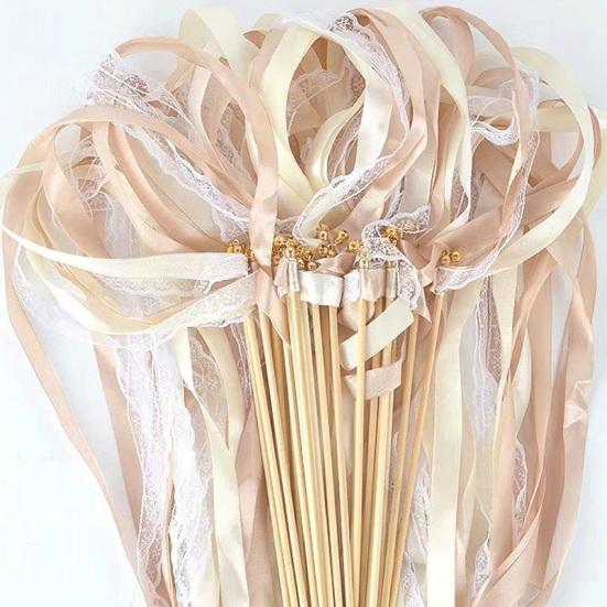 10 szt. Różdżki wróżki Wstążka Koronka Różdżka wróżki z dzwoneczkami Chromatyczne Jedwabiste Party Streamers na Wesela Urodziny Upominki