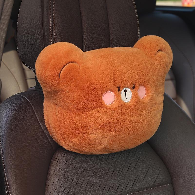 Plush Winter Cartoon Goddess Car Seat Cushion - Universal Heated Single Piece for Comfort and Warmth.