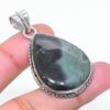 Natural Ocean Fume Agate Gemstone 925 Sterling Silver Jewelry Pendant 1.85" AP-15427