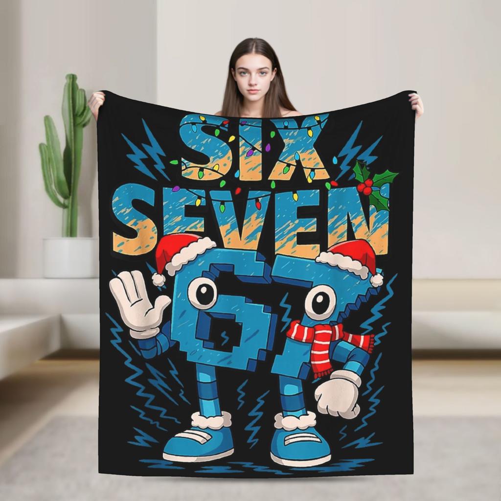 67 Six Seven Christmas Bruh Italian Brainrot Blankets Coral Fleece Plush Spring Throw Blankets for Home Outdoor Bedding Throws