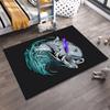 Fishing Theme Carpet with Jumping Fish, Waves, and Lure Design Suitable for use as an anti-slip for living room bedroom sofas
