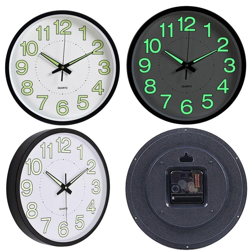 

Ornament Home Decoration Noctilucent Silent Bell Wall Hanging Glow in Dark Luminous Quartz Clocks