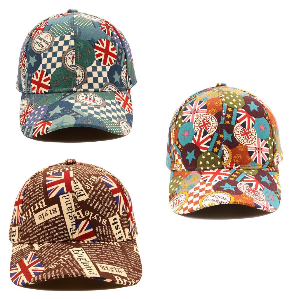 Flag National Uk Character Baseball Cap Printed Letter  Casual Hat  Simple