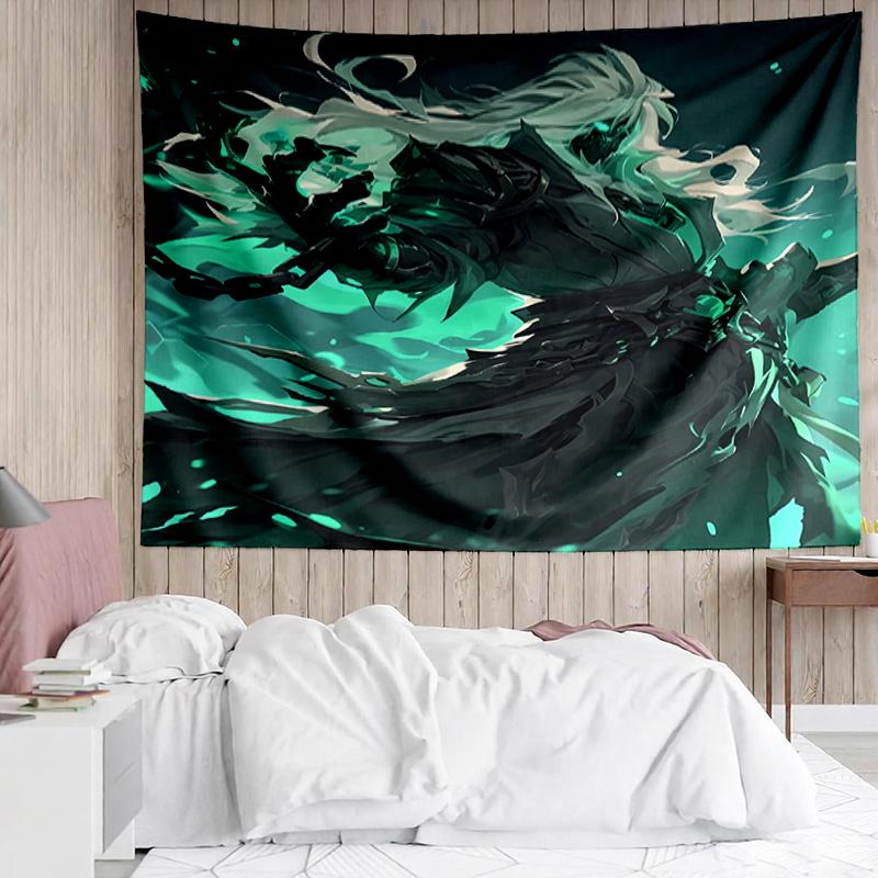League-of-Legends Print Tapestry, Backdrop, Easy Setup, Ideal for Bedroom, Office & Living Room, with Aesthetic Wall Hanging Decor.