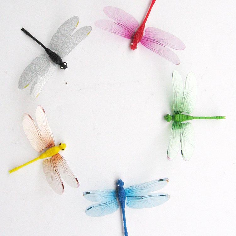 8.5cm Fluorescent Dragonfly Magnet for Flower Arrangements and Garden Decor