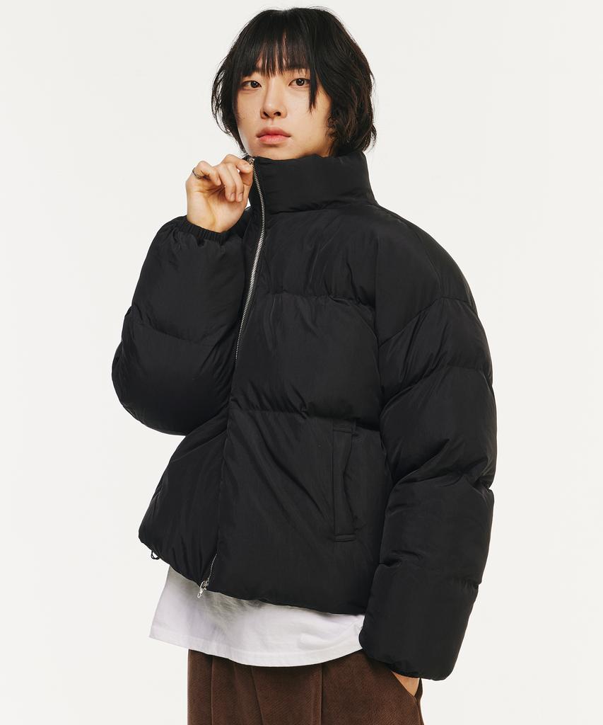 Signature Two-Way Crop Padded Jacket [Black]