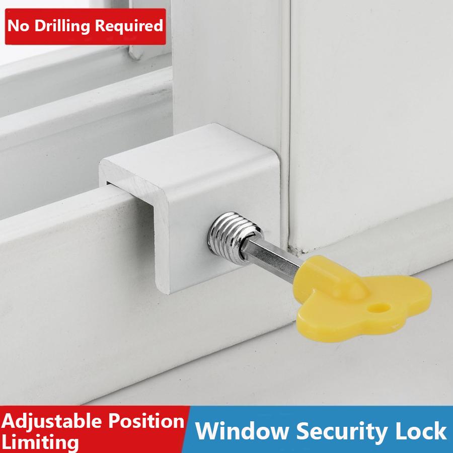 Sliding Window Lock Latch, Door Window Limiter, Child Safety Lock for Casement Patio Doors, Household Anti-Theft Window Stopper