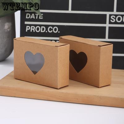 WTEMPO Cajas de Jabón con Ventana Transparente en Forma de Corazón para Cumpleaños Boda Amor Plegables DIY Cajas de Papel para Regalo Cajas de Embalaje para Exhibición de Joyería Cajas para Detalles de Fiesta