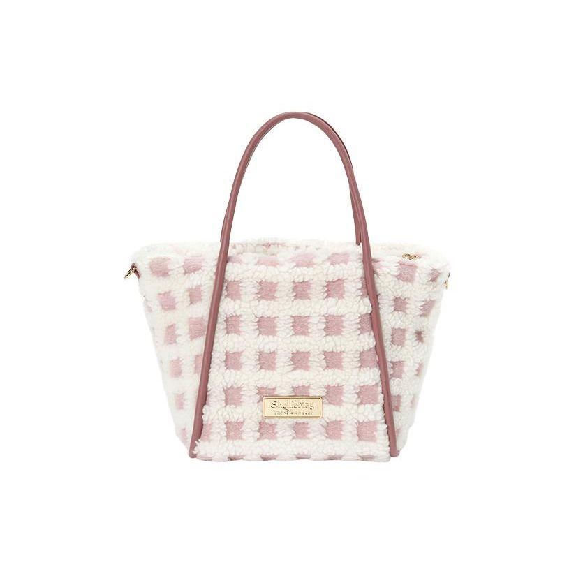 Disney Sherry May Plush Tote Bag Women Tote Bag Pink White 400060362344