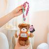 Cute Cartoon Bear Plush Keychain Toy Doll Bag Hanging Ornament Lovely Animal Keyring With Clothes Kids Gift