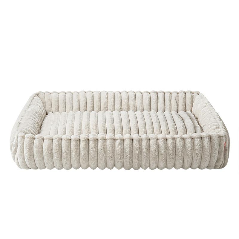 Luxury Plush Pet Bed Soft Cozy Dog Bed Cat Bed Calming Cushion Washable Anti Slip Comfortable Sleeping Sofa for Small Medium Pet
