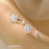 Real 925 Silver Lace Flower Bead Screw Stud Earrings For Women Party Classic Fine Jewelry Light Accessories