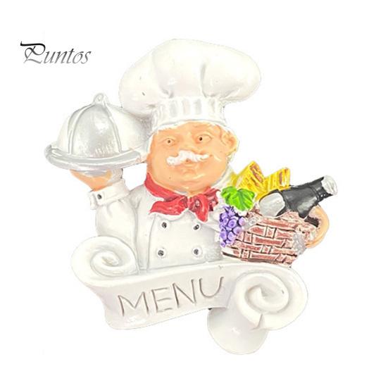 Decorative Note Holders 3D Cartoon Chef Refrigerator Magnet, Resin Baker Fridge Magnets Memo Notes Photo Holder for Home Decor Magnet