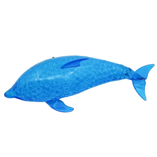 Bead-Filled Shark Squeeze Toy Stress Relief Blue Dolphin Sensory Toy Soft Stress Ball Simulation Sea Animal Pinch Fidget