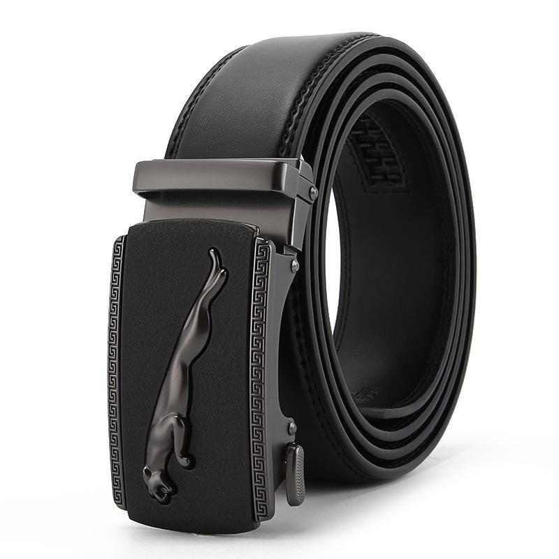 Frosted Automatic Buckle Edge Two-Layer Cowhide Belt, Business And Leisure Men'S Trendy Belt
