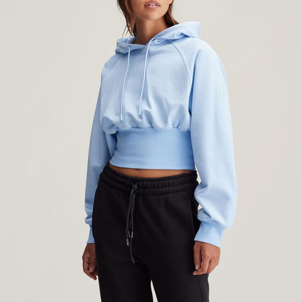 adidas Cropped Hoodie Einfarbige Bequeme Lockere Kurze Kapuzenpullover Damen Kapuzenpullover Hellblau IW6317
