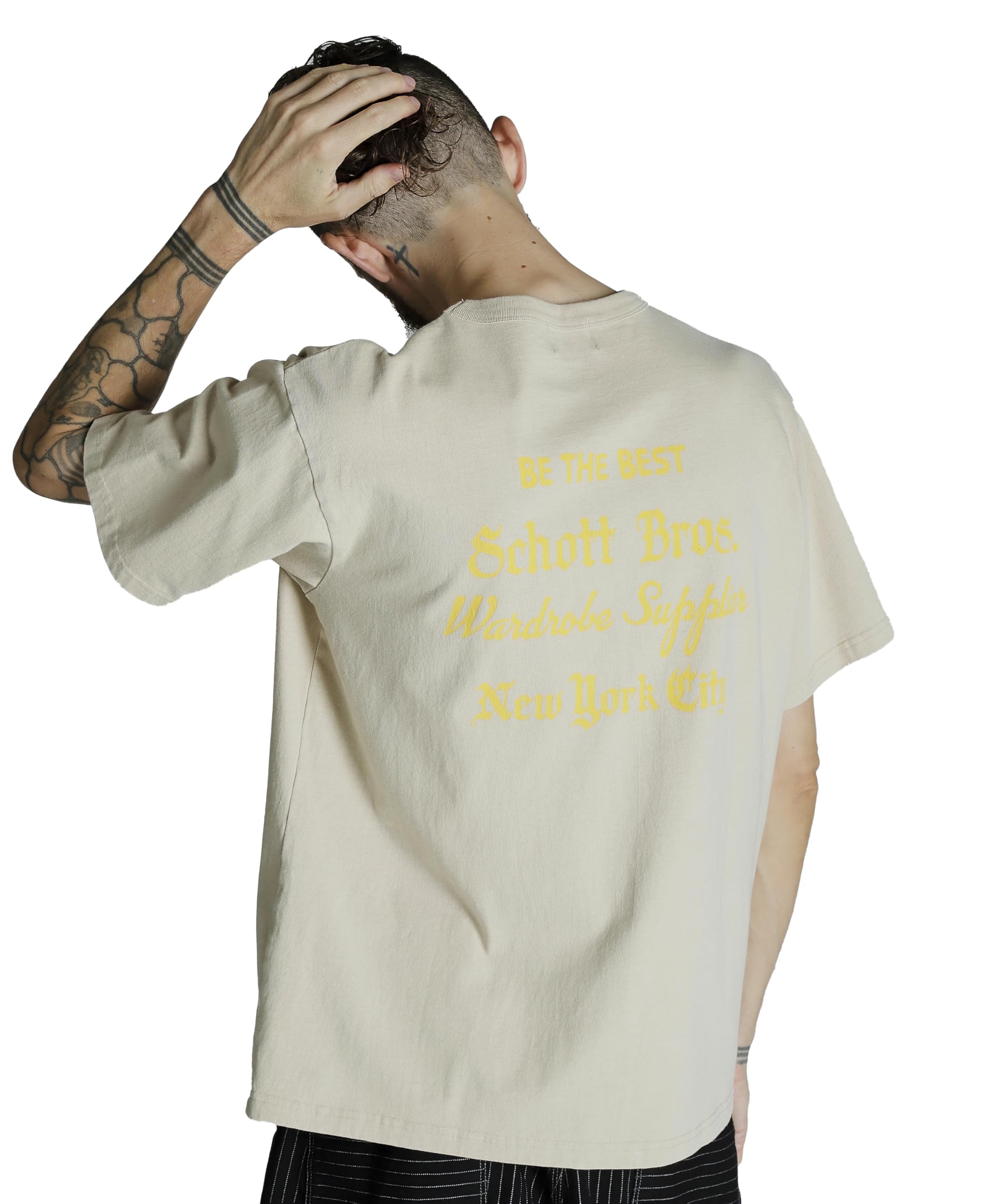 

Schott SNOWWASH T-SHIRT ADVERTISEMENT Men s Size L 040 Beige 782-5134025