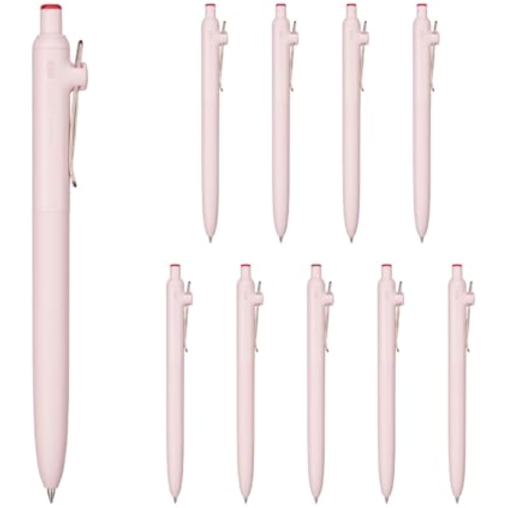Mitsubishi Pencil Water-based Ballpoint Pen Uniball Zento Basic 0.5 Red 10 Pack UBNZS05.15 10P
