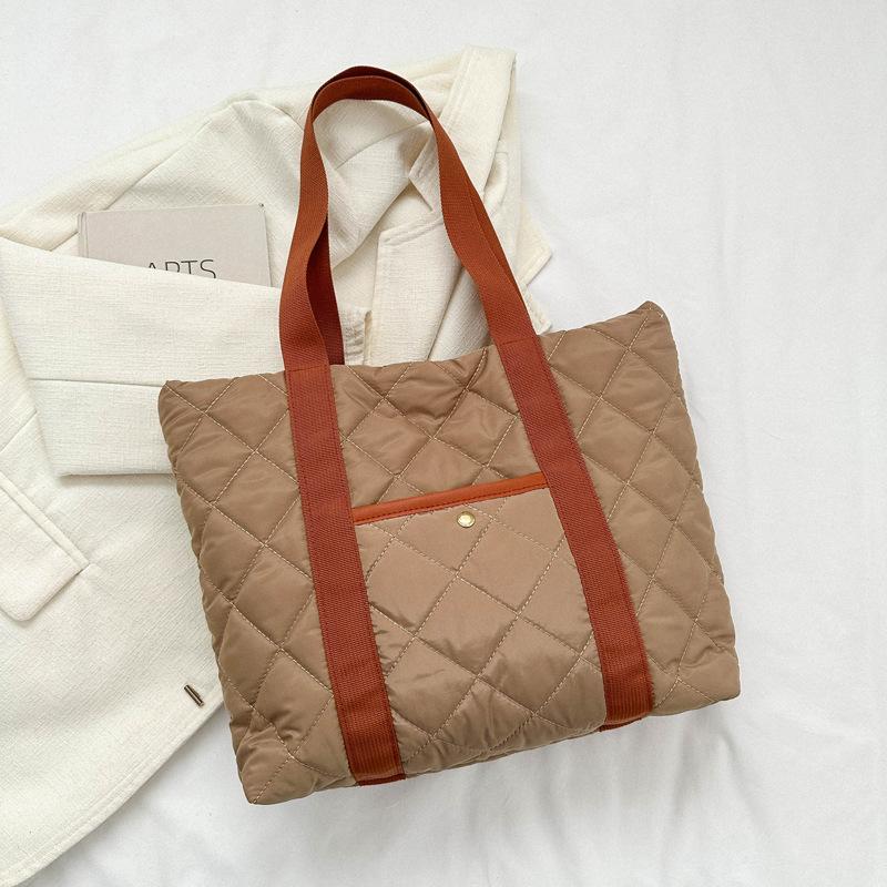 High-value diamond embroidery thread large-capacity tote bag 2025 autumn and winter new trendy fashion versatile shoulder bag