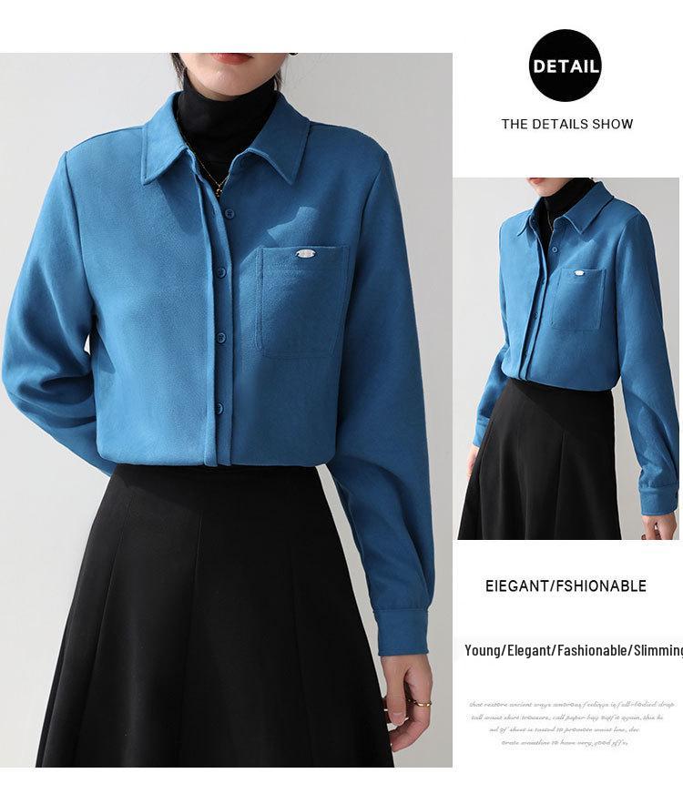 Women's Non-Iron Brushed Flannel Polo Shirt - Autumn/Winter 2025 Collection: Versatile Long Sleeve Base Layer